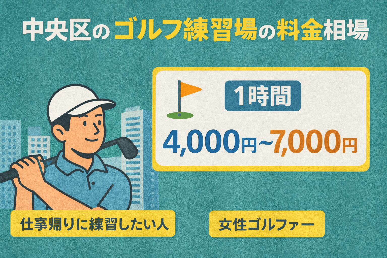 中央区のゴルフ練習場の料金相場